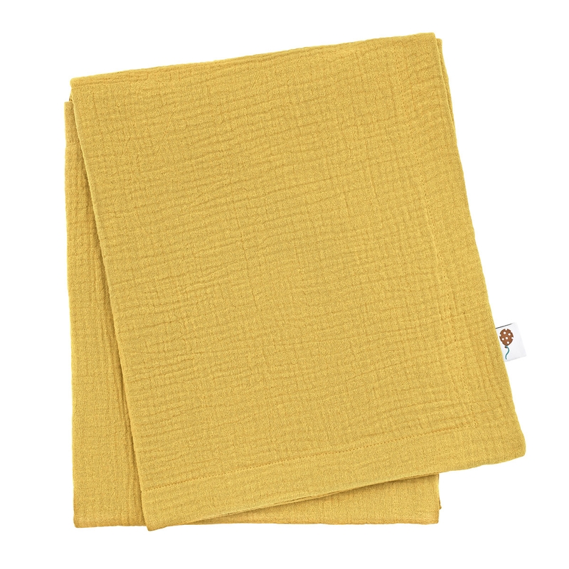 Organic Blanket Muslin Mustard 80x100cm