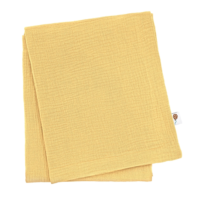 Organic Blanket Muslin Light Yellow 80x100cm