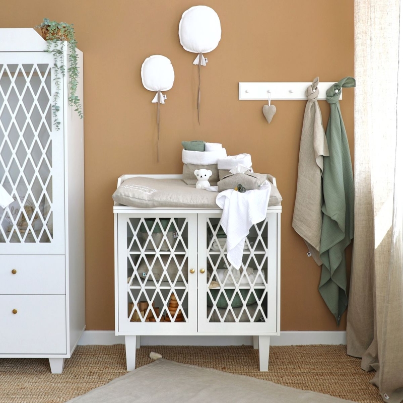 Babyroom With Khaki &amp; Beige Linen