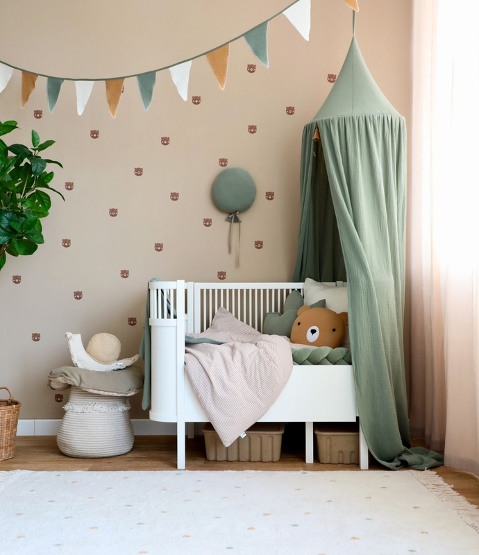 Kidsroom With Forest Decor In Khaki, Beige &amp; Camel