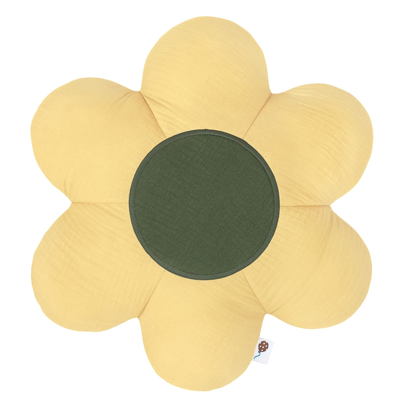 Cushion &#039;Flower&#039; Yellow/Green 40cm