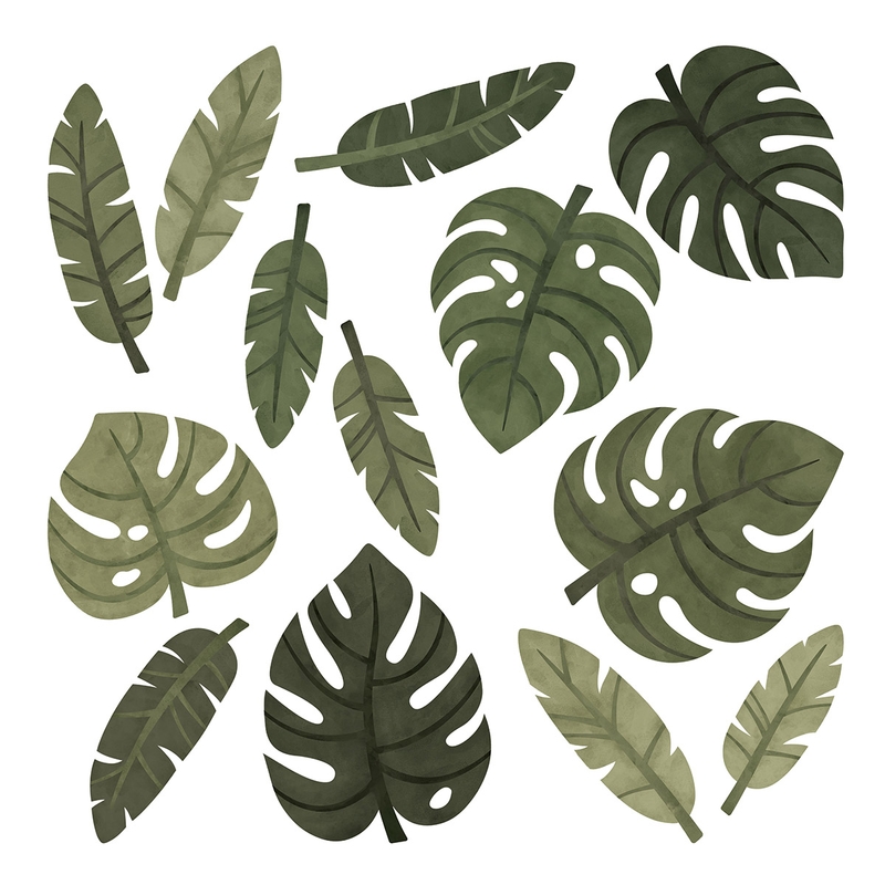 Wall Stickers Leaves Monstera/Banana Green