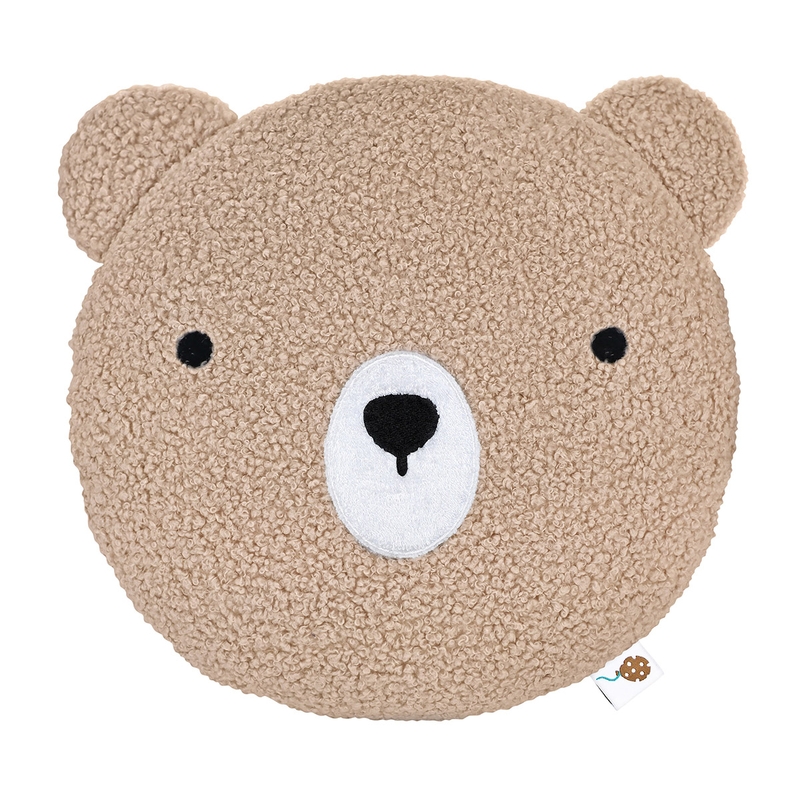 Cushion &#039;Bear Boris&#039; Bouclé Embroidered Beige