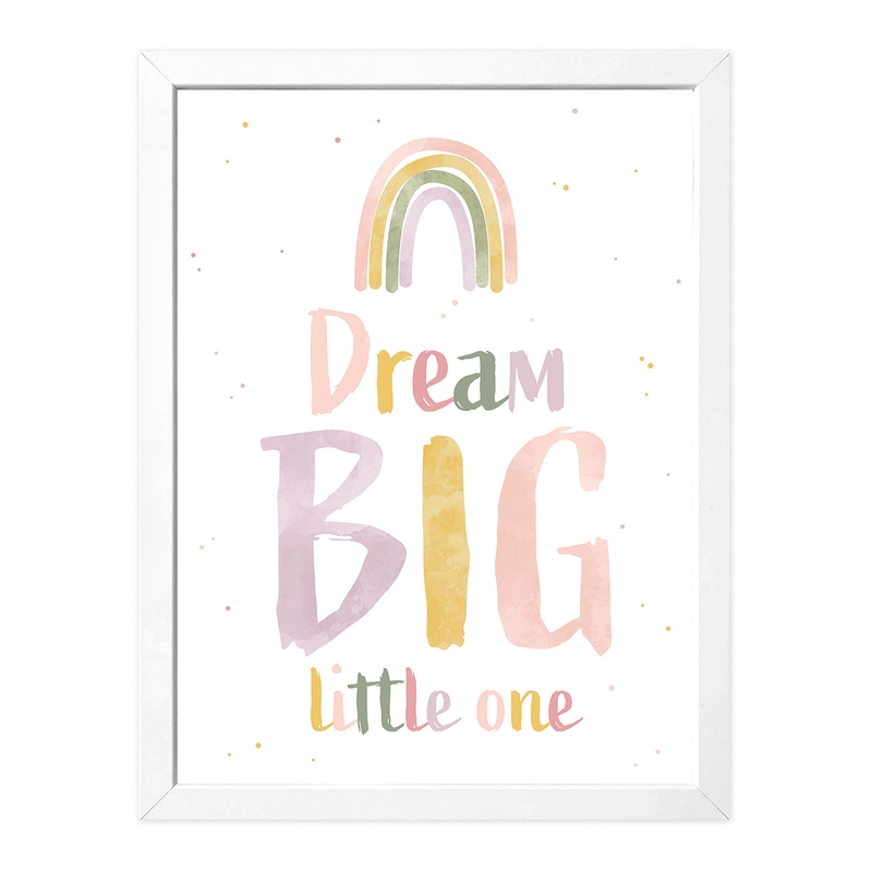 Poster &#039;Dream Big&#039; Pink/Purple/Yellow 30x40cm