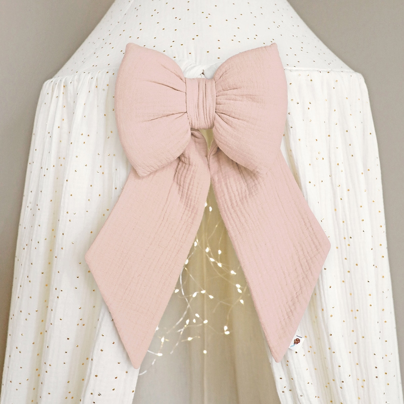 Decorative Bow Muslin Powder Pink 30cm