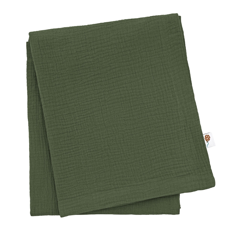 Blanket Muslin Dark Green 80x100cm