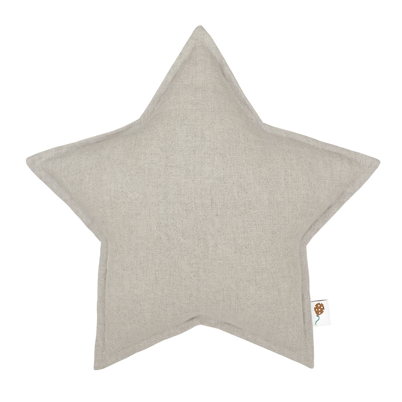 Linen Cuddle Cushion Star Beige Recycled