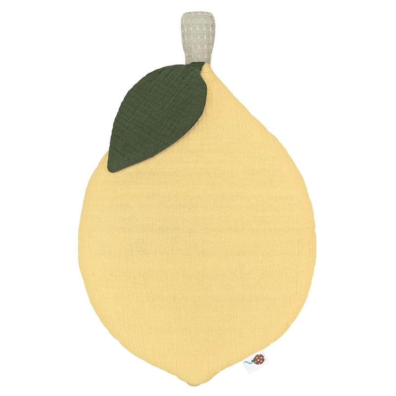 Cushion &#039;Lemon&#039; Muslin Yellow/Green 40cm