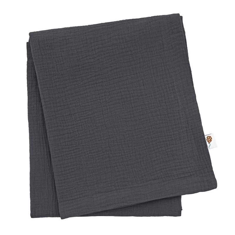 Organic Blanket Muslin Dark Grey 80x100cm