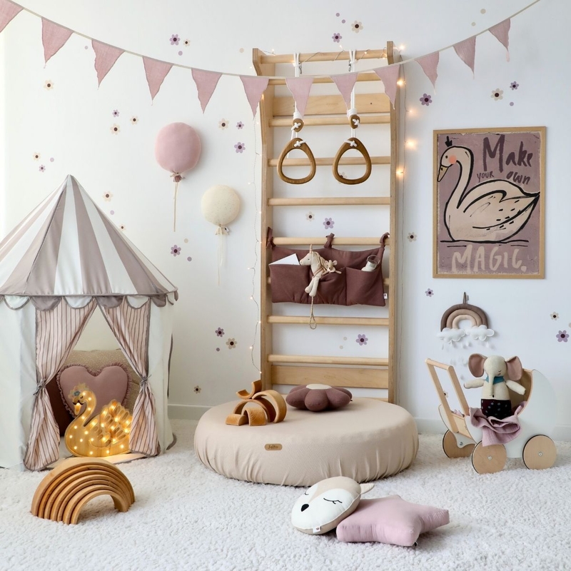 Playroom With Purple, Mauve &amp; Beige Decor