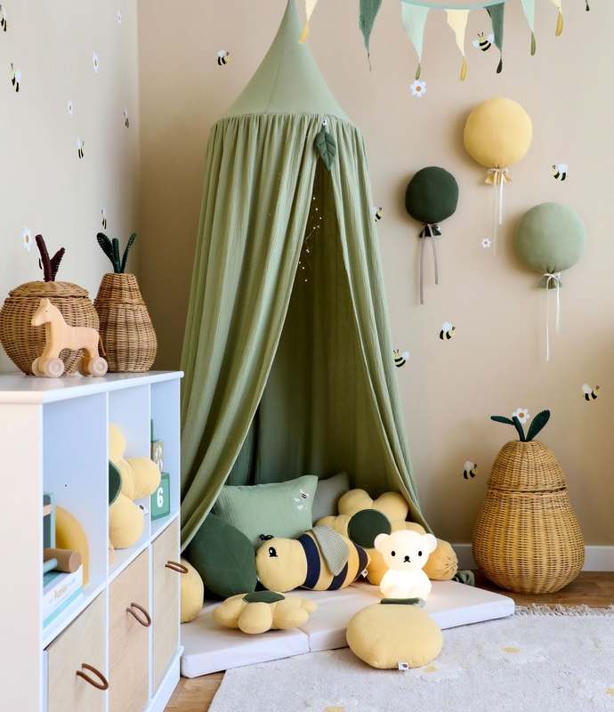 Playroom With Bees &amp; Lemons In Yellow &amp; Green