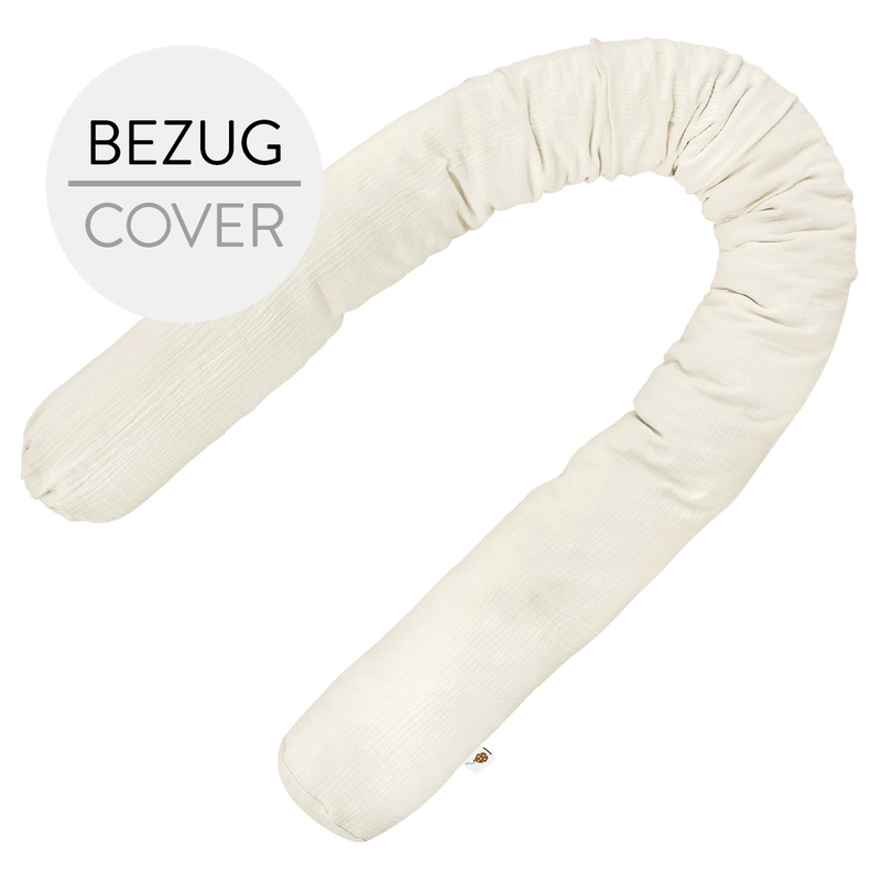 Organic Bed Bumper Cover Muslin Cream 180cm