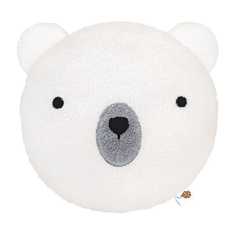 Cushion &#039;Polar Bear Eddie&#039; Bouclé Embroidered Offwhite