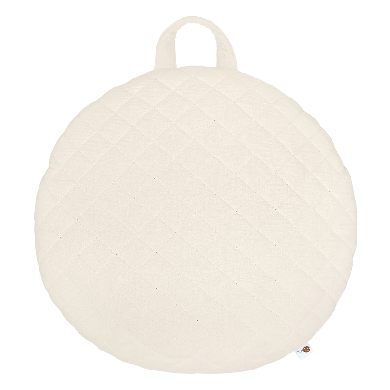 Quilted Floor Cushion Muslin Cream 50cm