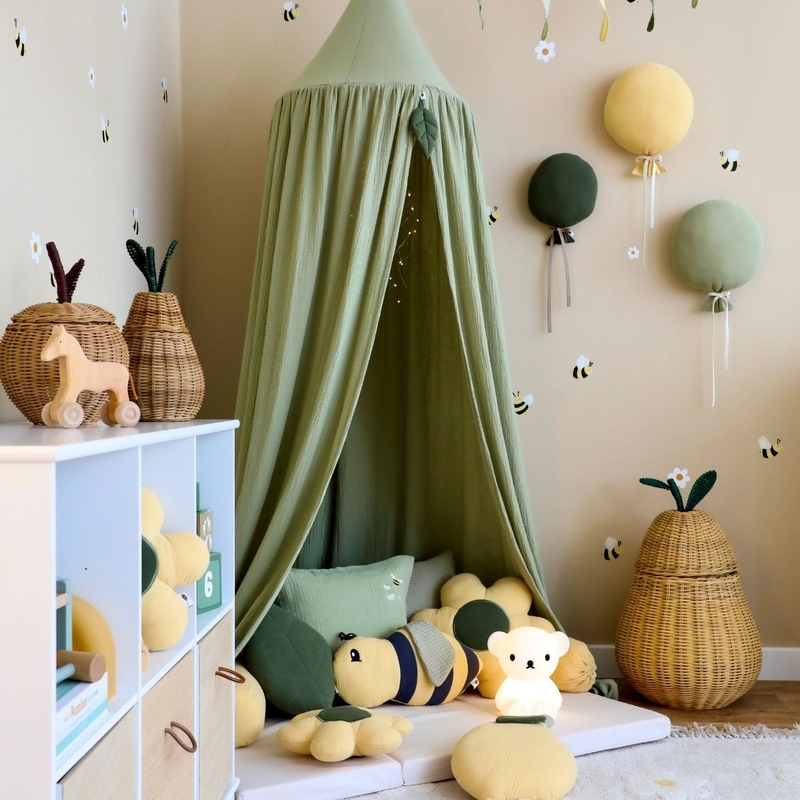 Playroom With Bees &amp; Lemons In Yellow &amp; Green