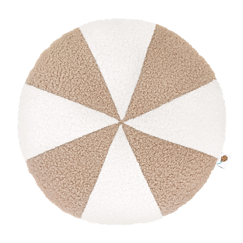 Cushion Bouclé Beige/Offwhite Round 37cm