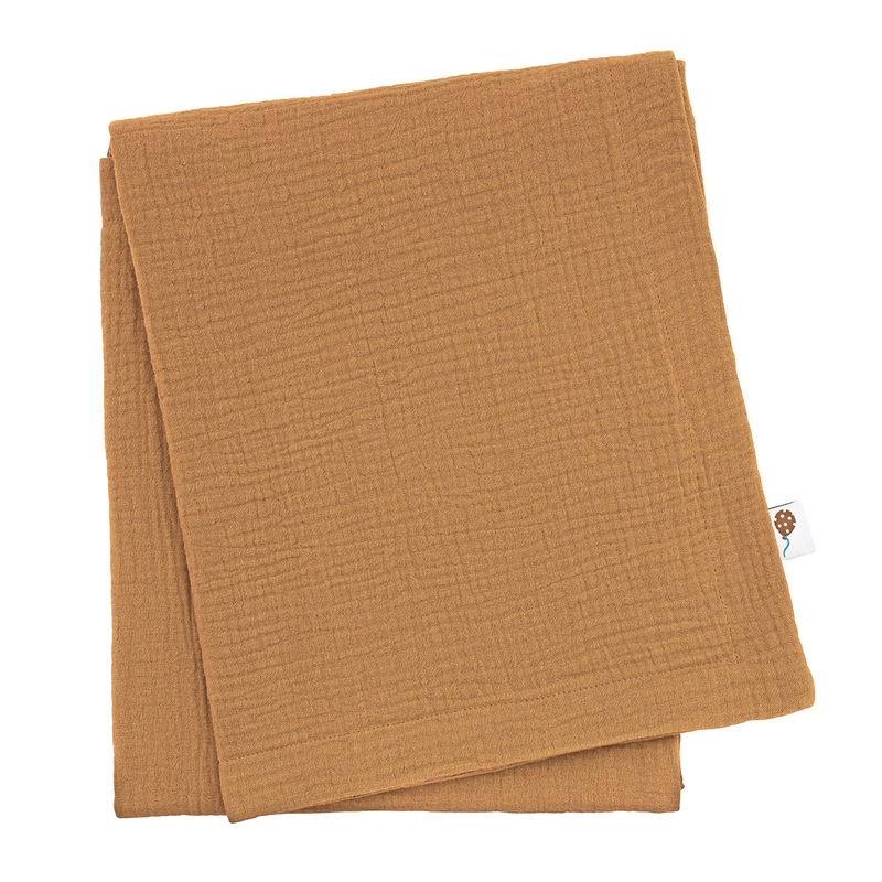 Organic Blanket Muslin Camel 80x100cm