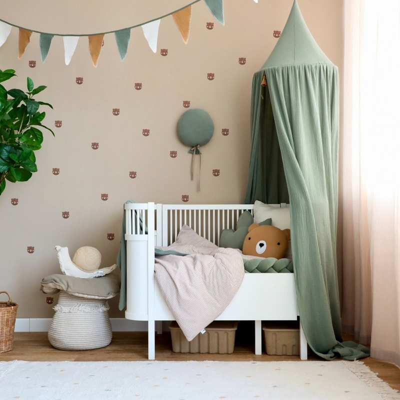 Kidsroom With Forest Decor In Khaki, Beige &amp; Camel