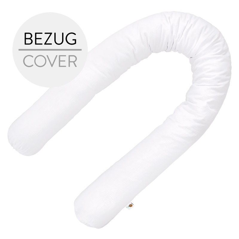 Organic Bed Bumper Cover Muslin White 180cm