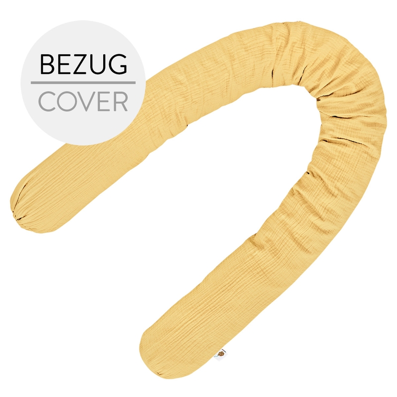 Organic Bed Bumper Cover Muslin Light Yellow 180cm