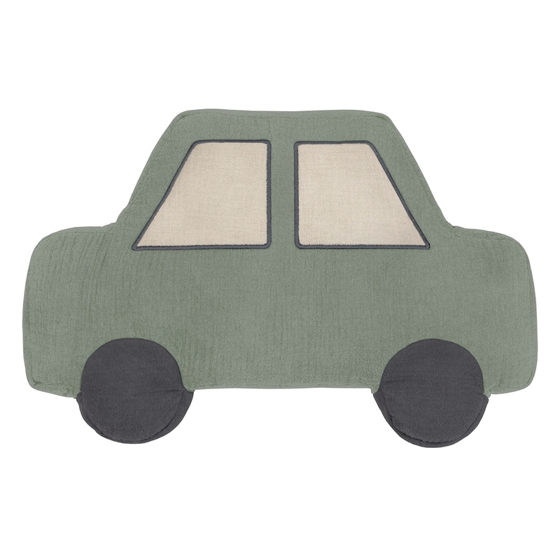 Cushion &#039;Car&#039; Khaki Embroidered 40cm