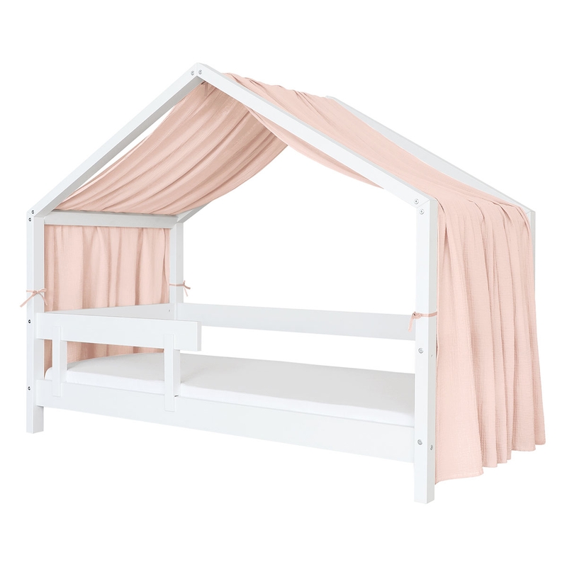 House Bed Canopy Muslin Powder Pink