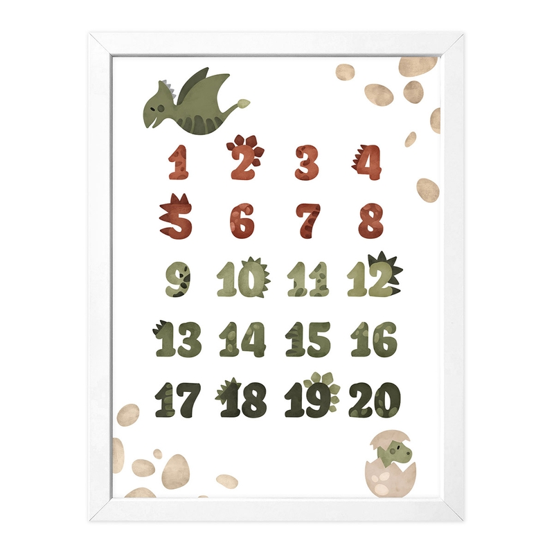 Educational Poster Dino Numbers 30x40cm