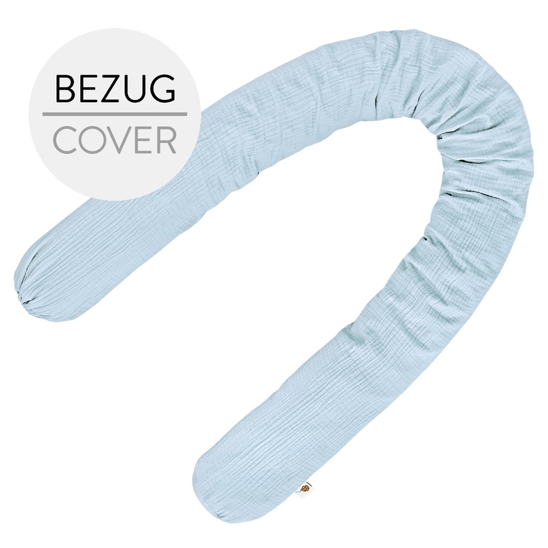 Bed Bumper Cover Muslin Light Blue 180cm