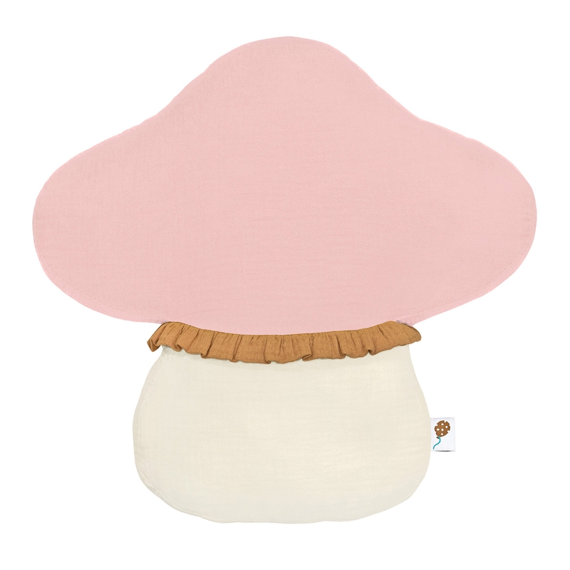 Organic Cushion &#039;Mushroom&#039; Muslin Light Pink 35cm