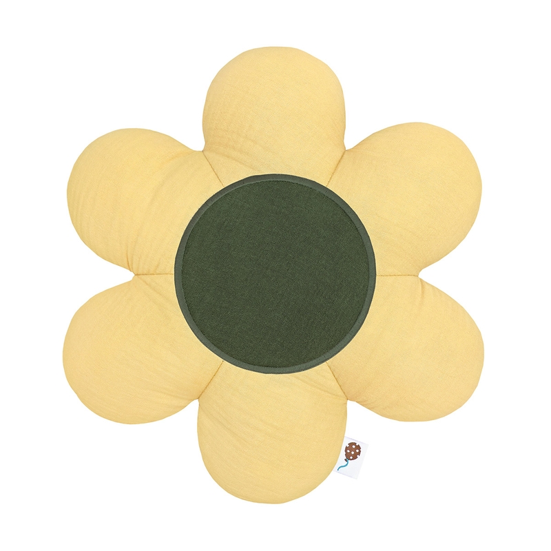 Cushion &#039;Flower&#039; Yellow/Green 30cm