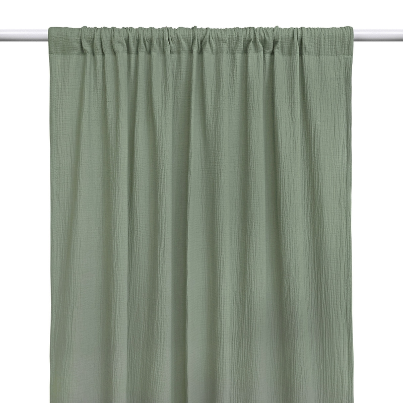 Curtain With Drawstring Muslin Khaki 240cm