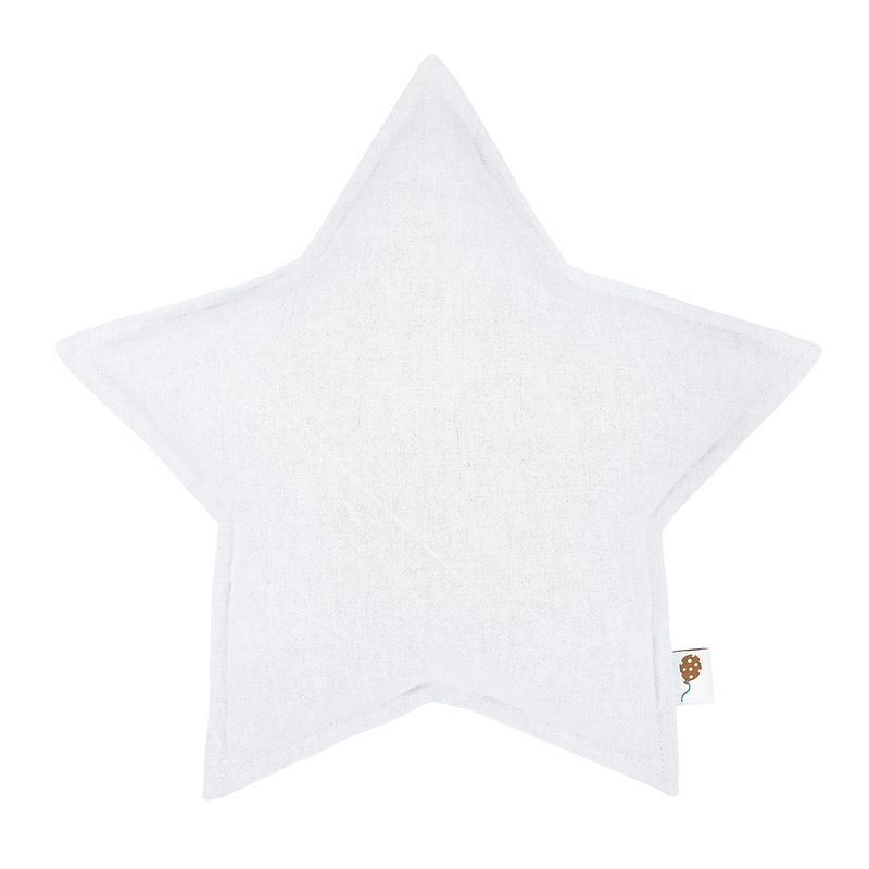 Linen Cuddle Cushion Star White Recycled