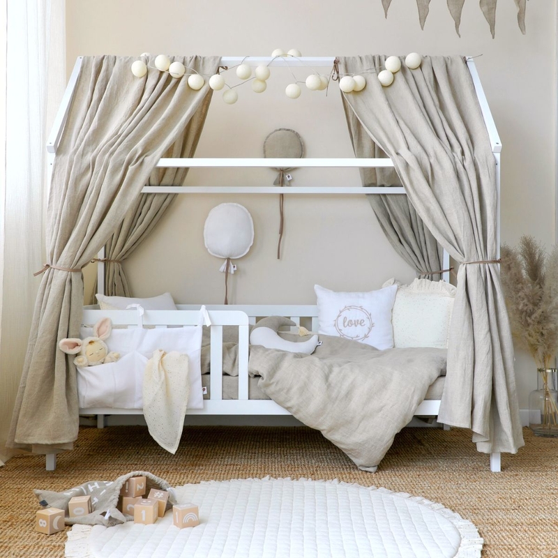 Kidsroom &#039;Bohemian&#039; With Beige Linen Bedding