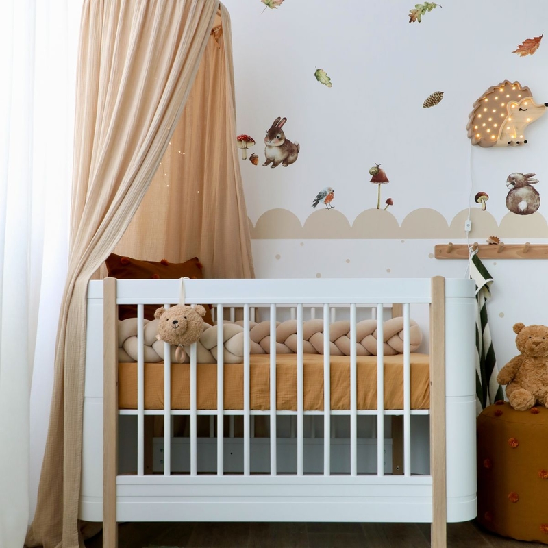 Babyroom With Beige Forest Decor