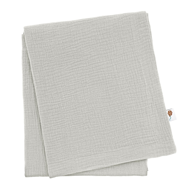 Organic Blanket Muslin Light Grey 80x100cm