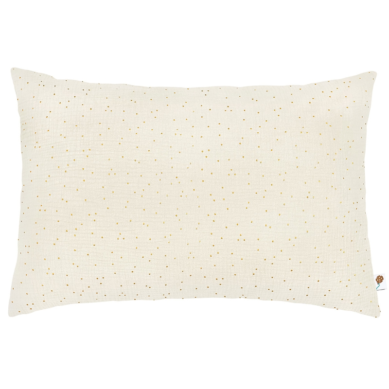 Pillowcase Muslin &#039;Golden Dots&#039; Cream 40x60cm