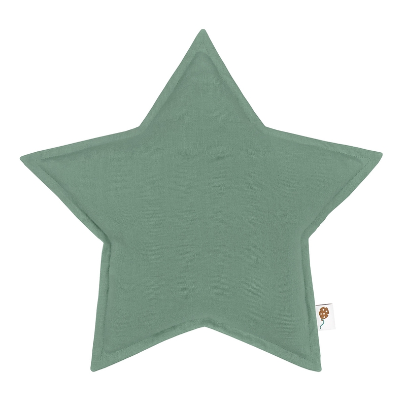 Linen Cuddle Cushion Star Khaki Recycled