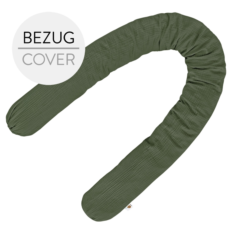 Bed Bumper Cover Muslin Dark Green 180cm