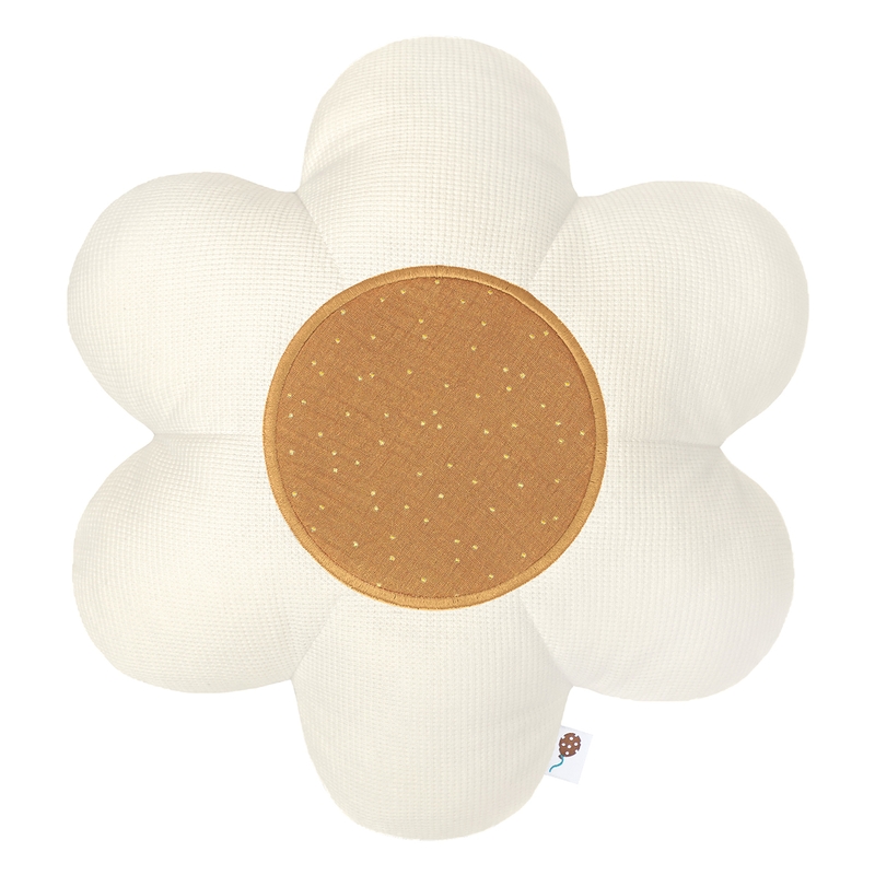 Cushion &#039;Flower&#039; Cream/Camel 40cm