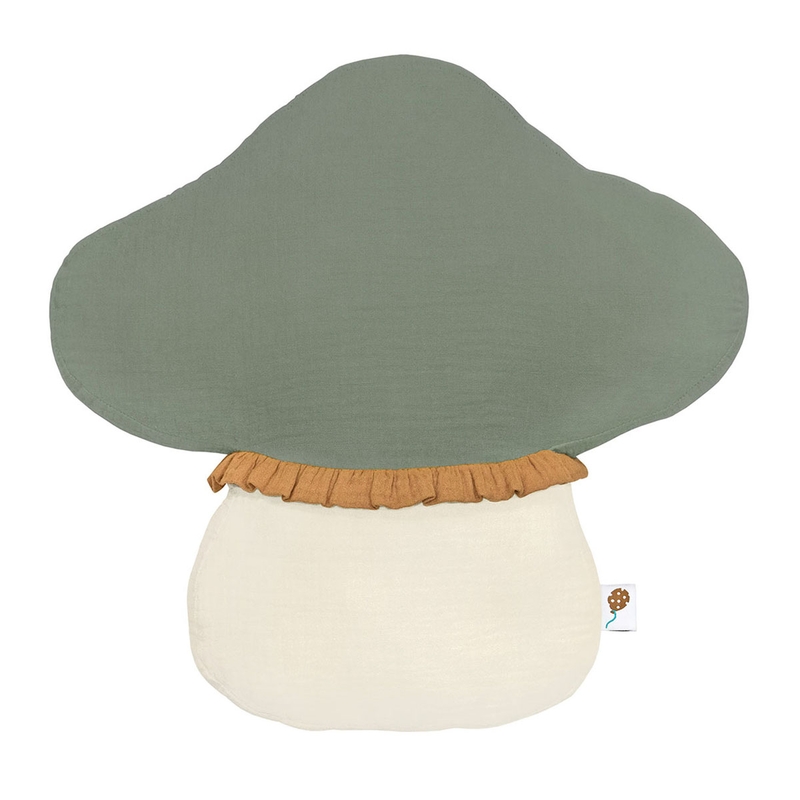 Cushion &#039;Mushroom&#039; Muslin Khaki 35cm