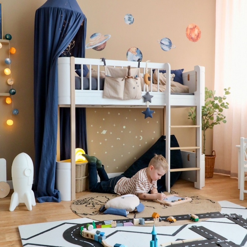 Kidsroom &#039;Space&#039; Blue &amp; Beige With Bunkbed