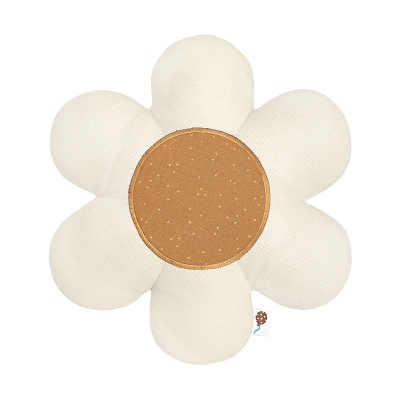 Cushion &#039;Flower&#039; Cream/Camel 30cm