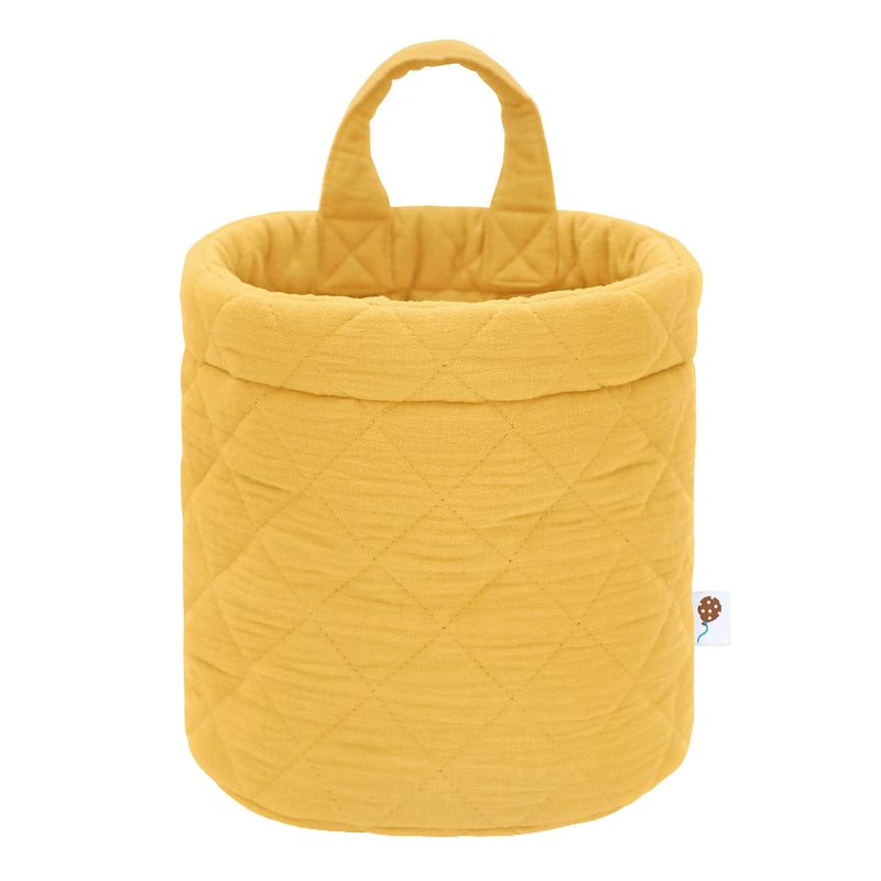 Quilted Hanging Basket Yellow 20cm